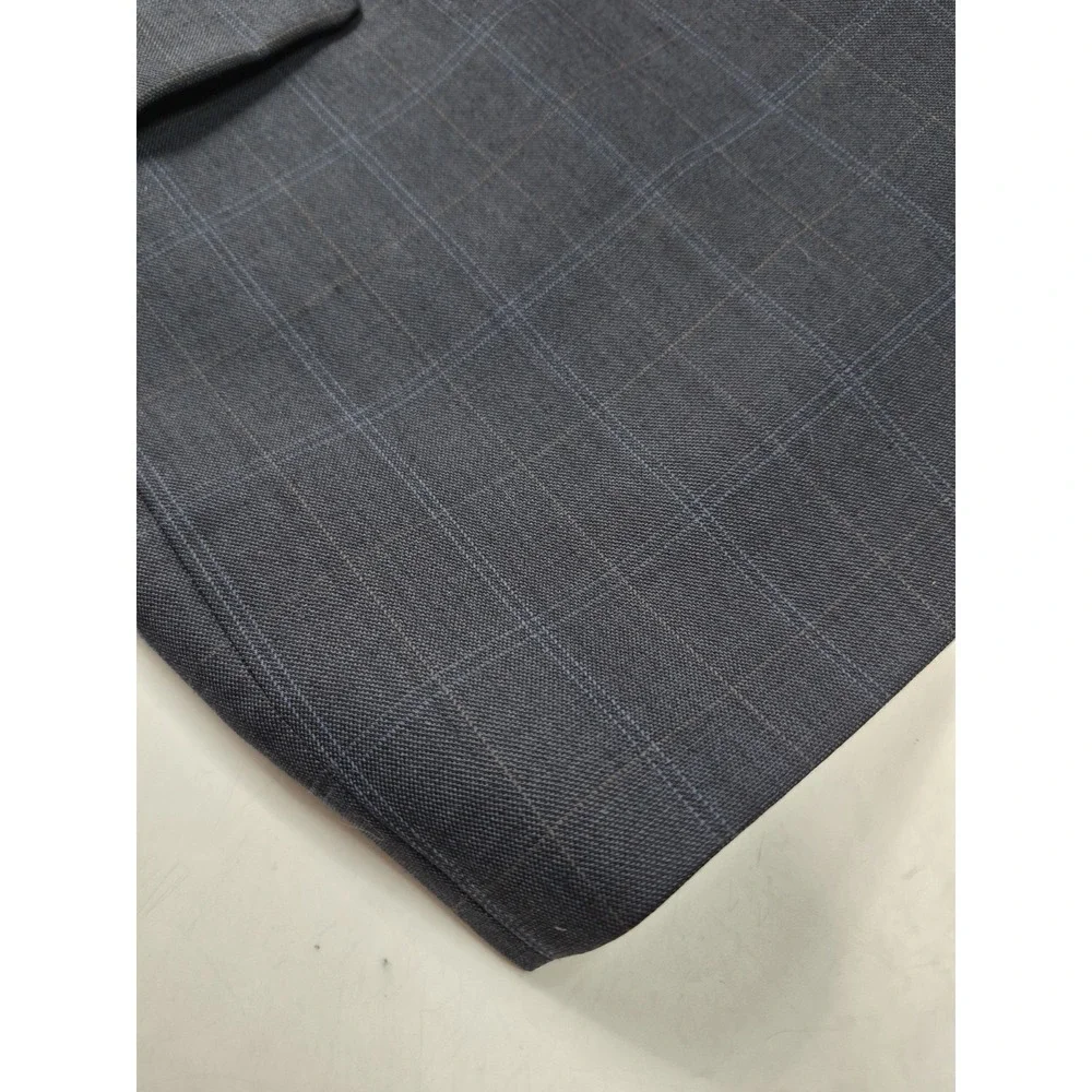 Joseph Abboud Mens Wool Sports Coat 44R Blue Check USA 3 Button Blazer N506